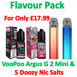 Flavour Pack: VooPoo Argus G2 Mini + 5 Doozy Nic Salts (20mg)