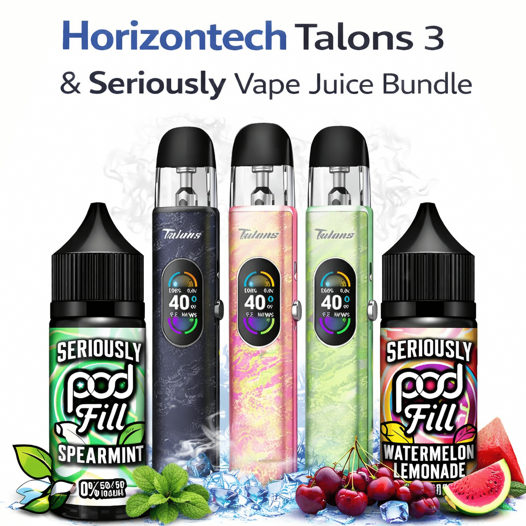 Seriously 100ml E-Liquids 70VG by Doozy & Horizontech Talons 3 Bundle
